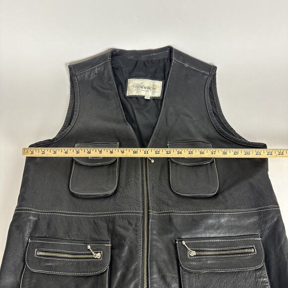 Here & Now Black Leather Vest Men’s Size XL - Picture 11 of 15